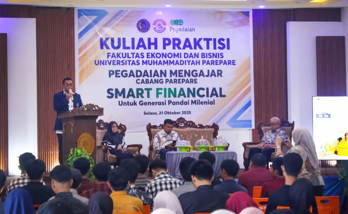 Kuliah Praktisi “Smart Financial untuk Generasi Pandai Milenial” oleh PT Pegadaian Cabang Parepare di FEB UM Parepare